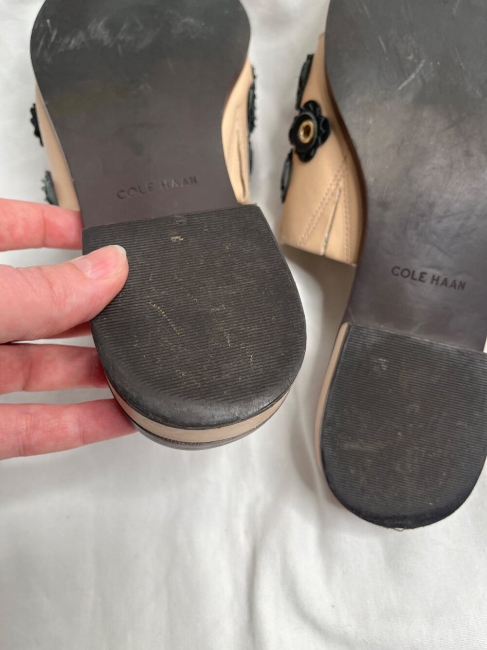Cole Haan Womens Carly Floral Leather Slide Sandals 8 M - Picture 6 of 10